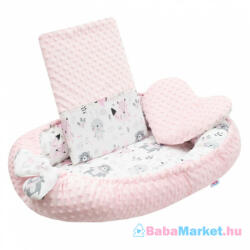 NEW BABY Luxus babafészek - párnával és paplannal New Baby Minkyből rózsaszín