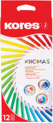 Kores Creioane colorate Kores Kromas triunghiulare, 3 mm, 12 culori (KS100314)