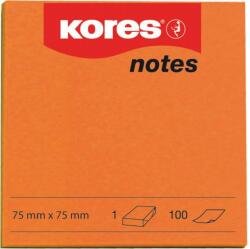 Kores Notite autoadezive Kores, 75 x 75 mm, 100 file/bucata, portocaliu - Pret/buc (KS879041)