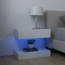 vidaXL Noptiere cu LED, 2 buc. , alb, 60x35 cm, lemn prelucrat (3079680)