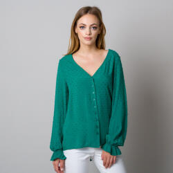 Willsoor Bluză pentru femei verde cu model cu buline 12938