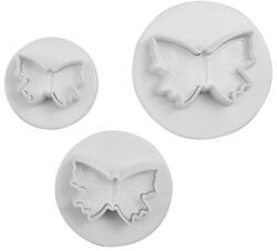 3 darabos fondant, marcipán kiszúró - Pillangó, lepke (T00124)