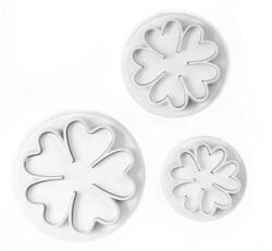  3 darabos fondant, marcipán kiszúró - 5 levelű virág (T05005)