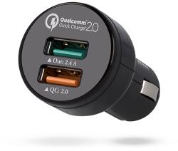 Madsen House QC 2.0 autós gyorstöltő microUSB kábellel, Fekete