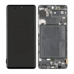 Samsung A715F Galaxy A71 LCD Kijelző+Érintőüveg+Előlap Keret, fekete, Prism Crush Black (GH82-22152A, GH82-22248A) Gyári, Service Pack