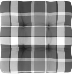 vidaXL Pernă de paleți, gri carouri, 50x50x10 cm, material textil (314377)