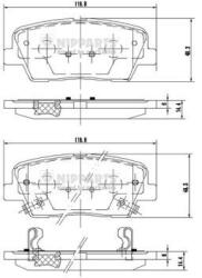 NIPPARTS set placute frana, frana disc NIPPARTS N3610312 (N3610312)