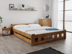 Pat inalt Naomi 160x200 cm, stejar Saltele: Cu saltele Somnia 18 cm, Somiera pat: Cu lamele drepte