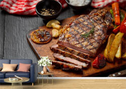 Persona Tapet Premium Canvas - Carne la grill cu usturoi si cartofi - tapet-canvas - 170,00 RON