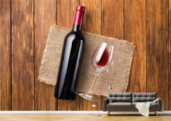 Persona Tapet Premium Canvas - Prezentare sticla de vin si pahar - tapet-canvas - 170,00 RON