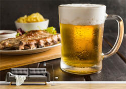 Persona Tapet Premium Canvas - Halba de bere cu carne si chipsuri - tapet-canvas - 170,00 RON