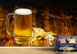 Persona Tapet Premium Canvas - Halba de bere si chipsuri pe platou de lemn - tapet-canvas - 170,00 RON