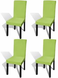 VidaXL Husă elastică dreaptă pentru scaun, verde, 4 buc (131427)
