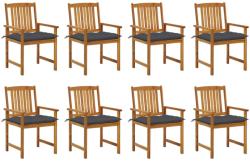 vidaXL 8 db tömör akácfa kerti szék párnákkal (3078193/94/95/96/97/98/99)
