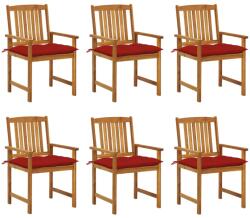 vidaXL 6 db tömör akácfa kerti szék párnákkal (3078181/82/83/84/85/86/87/88/89)