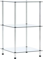 vidaXL Raft cu 3 niveluri, transparent, 40x40x67 cm, sticlă securizată (249504) Biblioteca