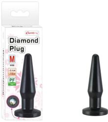 Charmly Toy Dop Anal Cu Bijuterie Diamond Plug Medium, Negru, 12.5 cm