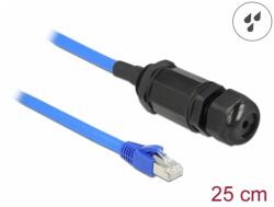 Delock Cablu prelungitor RJ45 Cat. 6 waterproof 0.25m Bleu, Delock 66808 (66808)