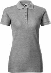 MALFINI Női galléros póló Cotton Heavy - Sötétszürke melírozott | 2XL (2161217)