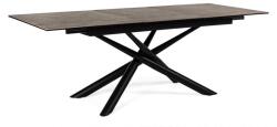 Bizzotto Masa extensibila cu picioare din fier negru si blat ceramica maro Seyfert 160/220 cm x 90 cm x 76 h (0731230)
