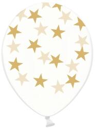 PartyDeco Balon - Transparent cu stelute aurii