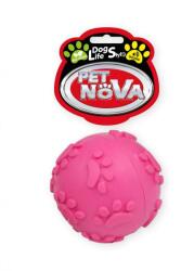 PET NOVA DOG LIFE STYLE Ball Jucarie cu sunet, roz, aroma de menta, 6cm