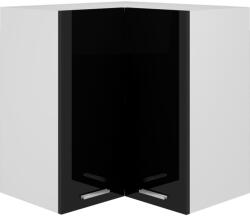 vidaXL magasfényű fekete forgácslap függő sarokszekrény 57x57x60 cm (806396)