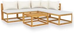 vidaXL Set mobilier grădină cu perne, 6 piese, crem, lemn masiv acacia (3057654)
