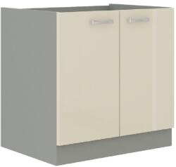 TEMPO KONDELA Alsó mosogató szekrény, magas fényű bézs, PRADO 80 ZL 2F BB