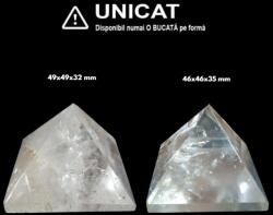  Piramida Cuart Alb Mineral Natural - 46-49 x 46-49 x 32-35 mm - (XXL) - 1 Buc