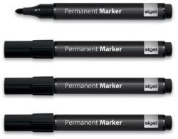 Sigel Alkoholos kúpos marker 1-3mm 4db fekete (SDMU183)