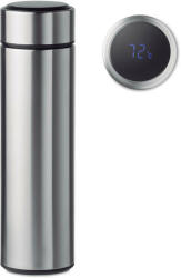 EVERESTUS Termos 450 ml, cu termometru led si infuzor de ceai, Everestus, 20IAN517, Otel, Argintiu (EVE01-MO9796-16)