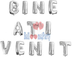 Balloons4party Set baloane folie Bine ati venit argintiu 40cm