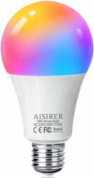  Alexa Smart Bulb WiFi izzó, E27, AISIRER csavarja, színnel változik zenével, 10W 1000LM, (ASBE271000LM)