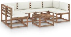vidaXL Set mobilier de grădină cu perne, 7 piese, lemn de pin tratat (3067478)