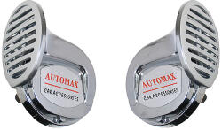 AutoMax Polonia Set 2 claxoane auto Automax 12V cromate cu tonuri inalte si joase Kft Auto
