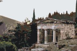  Festés számok szerint - Delphi, Görögország Méret: 40x60cm, Keretezés: Keret nélkül (csak a vászon)