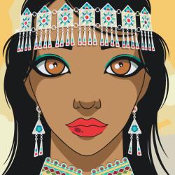  Festés számok szerint - Gyönyörű indiai nő Méret: 50x50cm, Keretezés: Keret nélkül (csak a vászon)