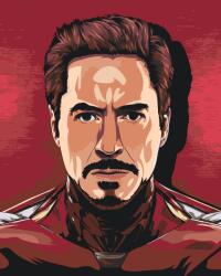 Festés számok szerint - Tony Stark, Vasember Méret: 40x50cm, Keretezés: Keret nélkül (csak a vászon)