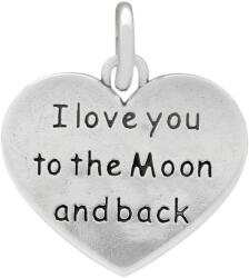 BeSpecial Pandant argint 925 cu doua fete I love you to the Moon and back PSX0633 - Be In Love (PSX0633)