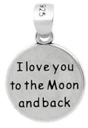 BeSpecial Pandant argint 925 cu doua fete I love you to the Moon and back PSX0631 - Be In Love (PSX0631)