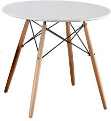 TEMPO KONDELA Étkezőasztal, fehér|bükk, átmérő 80 cm, GAMIN NEW 80