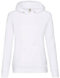 Fruit of the Loom Női Pulóver Kapucnis Hosszú ujjú Fruit of the Loom Classic Hooded Sweat Lady-Fit - L, Fehér