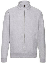 Fruit of the Loom Férfi Pulóver Hosszú ujjú Fruit of the Loom Classic Sweat Jacket - S, Heather szürke