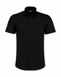 Kustom Kit Férfi rövid ujjú Ing Kustom Kit Tailored Fit Poplin Shirt SSL M, Fekete