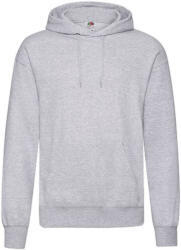 Fruit of the Loom Férfi Pulóver Kapucnis Hosszú ujjú Fruit of the Loom Classisc Hooded Sweat - S, Heather szürke