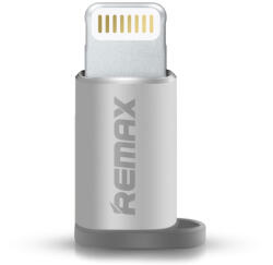 Adapter: Remax micro usb - Lightning 8pin adapter ezüst