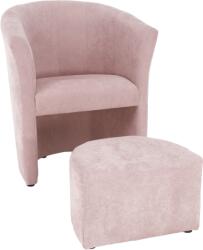TEMPO KONDELA Klub fotel puffal, rózsaszín, ROSE - kondela