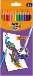 BIC Creioane colorate cu radiera 12 culori Bic Evolution Illusion (987868)