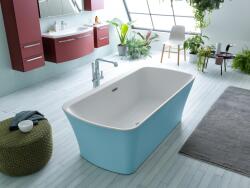 Kolpa San - MARILYN-FS 180X90/O BLUE/WHITE SZABADON ÁLLÓ FÜRDŐKÁD, LE- ÉS TÚLFOLYÓVAL, A KÁDTEST ÉS AZ ELŐLAP EGYBEÖNTVE (593880)